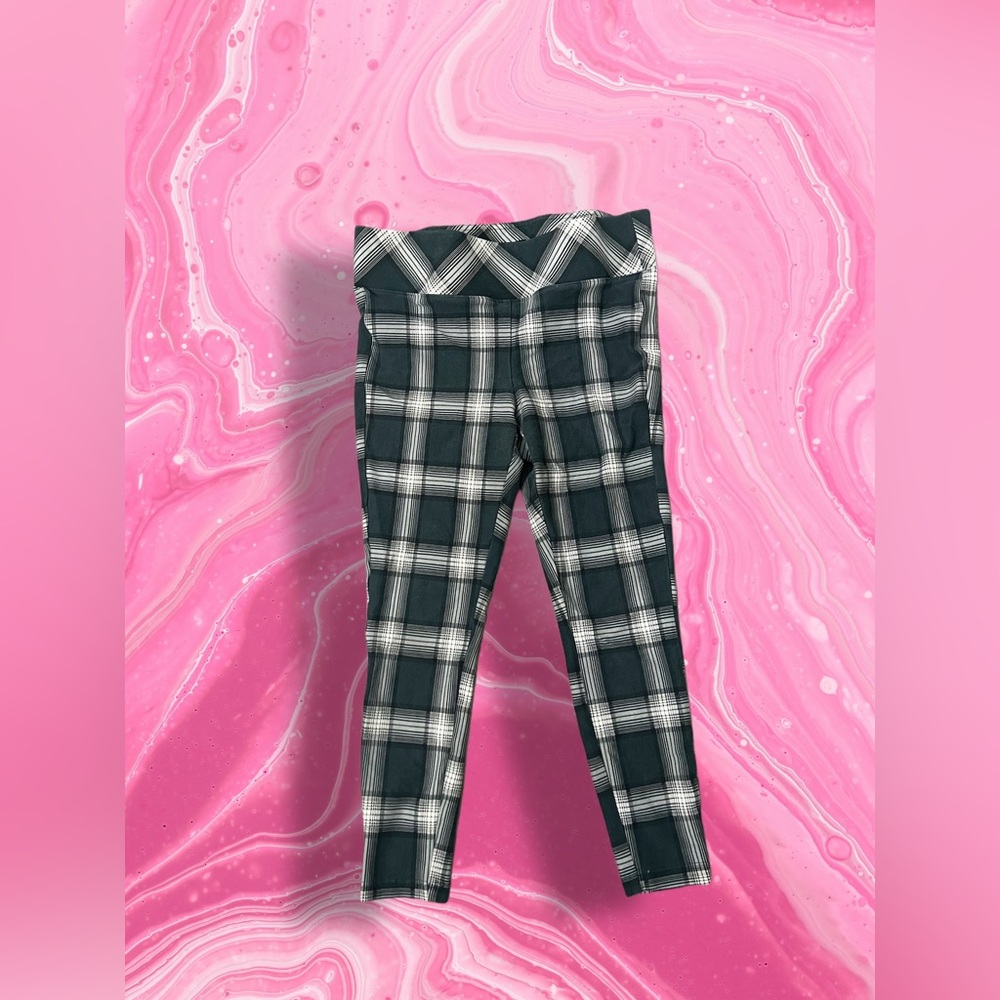 Torrid Black & White Plaid Leggings Stretch Skinny Pants Size 1